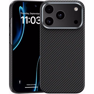 Melns Benks Magnetic Armor Air 600D kevlara vāciņš ar metāla rāmi (C.K.FL.AP.BK.A072), paredzēts iPhone 18 Pro / iPhone 17 Pro