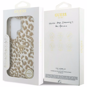 Guess maciņš IML Leopard Print Triangle MagSafe for Samsung Galaxy S26 Ultra brūns