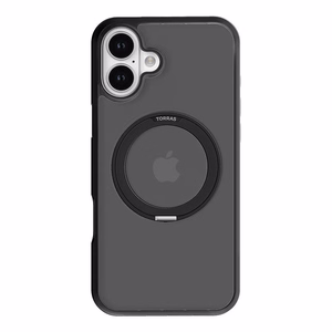 Torras Ostand Pro viedtālruņa apvalks iPhone 16 Plus (Melns)