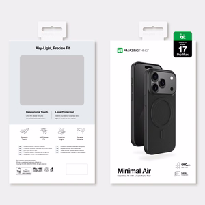 AmazingThing Minimal Air Case for iPhone 17 Pro Max Compatible with MagSafe - Black