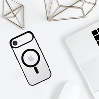 Akrila krāsains magnētiskais viedtālruņa apvalks Iphone 17 Air melns