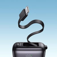 Mini portatīvais lādētājs Joyroom JR-PBF27 22.5W ar dubulto kabeli 10000mAh (melns)