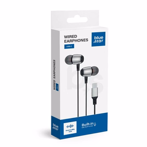 Wire earbuds USB C (DAC) Blue Star M09C 1,2 m black
