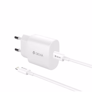 Devia wall charger Rocket PD 20W 1x USB-C white + USB-C - Lightning cable