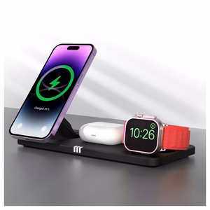 FORCELL F-ENERGY MagNetix 3w1 Qi2 20,5W bezvadu lādētājs saderīgs ar MagSafe melns
