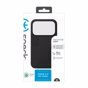 Speck Presidio2 Grip MagSafe vāciņš ierīcei iPhone 17 Pro, “Black / Slate Grey” krāsā