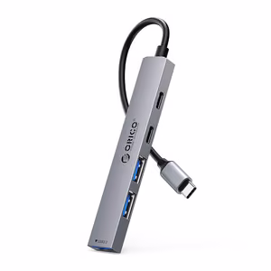 Orico YSB4-U2 USB-A/USB-C Hub dokstacija 2x USB-A 2.0 + 1x USB-A 3.0 + 1x USB-C 2.0 + 1x USB-C - pelēka