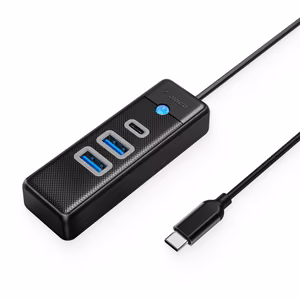 Orico PWC2U-C3 3 portu USB centrmezgls 2x USB-A 3.0 1x USB-C 3.0 0.5m - melna