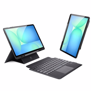 Dux Ducis DK sērijas tastatūras maciņš Samsung Tab S10 FE+ (Plus) ar fona apgaismojumu, melns