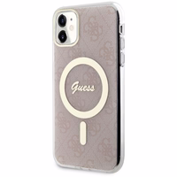 Guess GUHMN61H4STP iPhone 11 6.1" rozā/rozā cietais apvalks 4G MagSafe