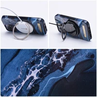 FORCELL F-PROTECT Mirage viedtālruņa apvalks saderīgs ar MagSafe IPHONE 15 Plus okeāna marmors