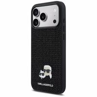 Karl Lagerfeld Rhinestones Karl&Choupette piespraudņu futrālis iPhone 17 Pro Max - Melns
