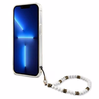 Guess GUHCP13LKPSWH iPhone 13 Pro / 13 6.1" caurspīdīgs cietais apvalks White Pearl