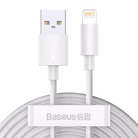 Baseus kabelis Simple Wisdom USB - Lightning 1,5 m 2,4A balts 2 gab.