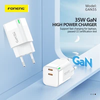Foneng Lādētājs GAN35 GaN - 2x Type-C - PD 35W 3A balts