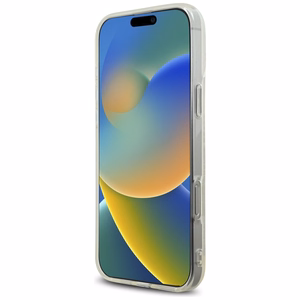 Karl Lagerfeld IML logotipa ar rhinestones viedtālruņa apvalks iPhone 16 Pro - caurspīdīgs