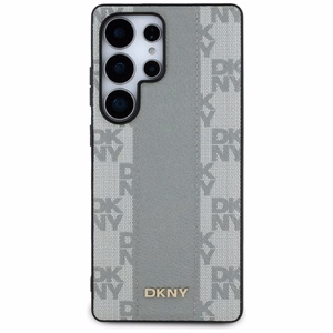 DKNY Ādas languots raksts MagSafe apvalks priekš Samsung Galaxy S25 Ultra - pelēks