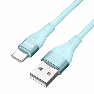 BWOO X280C Minimalist Silicone USB - USB-C kabelis 1m 3A, zaļš