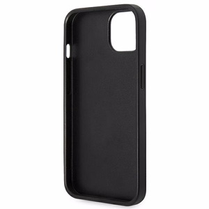 Karl Lagerfeld Saffiano Karl's Head Patch viedtālruņa apvalks iPhone 14 Plus - melns