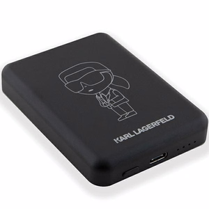 Karl Lagerfeld NFT Outline Ikonik MagSafe 5000 mAh indukcijas ārējā baterija – melns