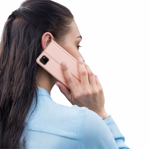 DUX DUCIS Skin Pro grāmatas tipa viedtālruņa apvalks Huawei Y5p rozā