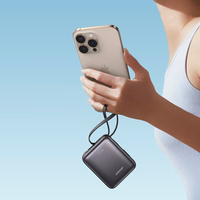 Mini portatīvais lādētājs Joyroom JR-PBF27 22.5W ar dubulto kabeli 10000mAh (melns)