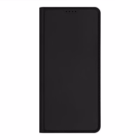 Dux Ducis Skin Pro viedtālruņa apvalks Realme 10 Pro+ ar atveramu vāciņu, maku ar kartēm un statīvu - melns