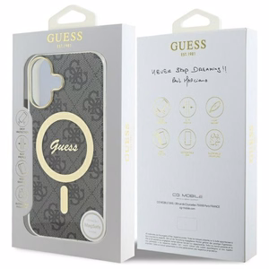 Guess IML 4G MagSafe viedtālruņa apvalks iPhone 16 - melns