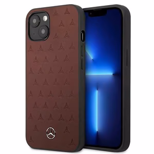 Mercedes Leather Stars Pattern чехол для iPhone 13 mini - красный