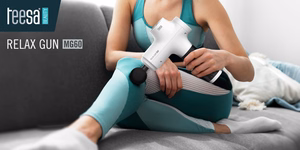 TEESA RELAX GUN MG60 masāžas pistole, 8 uzgaļi, balta