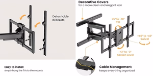 Fixed TV wall mount priekš displays 37“-86“