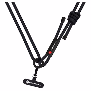 FORCELL F-DESIGN S10X165 šķērsvirziena telefona siksniņa ar regulējamu garumu (maks. 82,5cm cilpā) melna