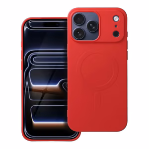 Case for iPhone 17 PRO MAX Silicone Mag Cover compatible with MagSafe (big hole) red