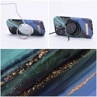 FORCELL F-PROTECT Mirage viedtālruņa apvalks saderīgs ar MagSafe IPHONE 15 Pro Max nefrīta marmors