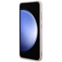 Guess 4G Collection Ādas Metāla Logotips Magnētiskais viedtālruņa apvalks Samsung Galaxy S24 - rozā