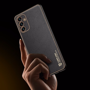 Dux Ducis Yolo elegants vāciņš viedtālrunim no ekoloģiskās ādas Samsung Galaxy A13 5G melns