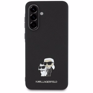Karl Lagerfeld Saffiano Case w/ K&C Metal Logo for Samsung Galaxy A56 - Black
