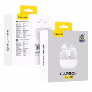 Blavec Bluetooth TWS Austiņas BW-02 Carbon (BW02-W) balts