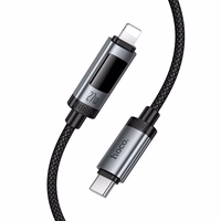 Datu kabelis ar digitālo indikatoru USB C uz Lightning Hoco PD 27W 1,2 m U148 melns