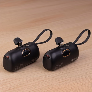 Forever mini portatīvais lādētājs MTB-100 22.5W 5000 mAh USB C melns