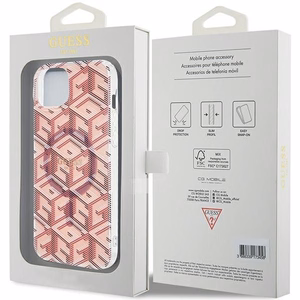 Guess IML GCube Magnētiskais viedtālruņa apvalks iPhone 15 / 14 / 13 - rozā