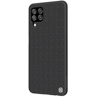 Nillkin Textured Case izturīgs pastiprināts viedtālruņa apvalks ar gēla rāmi un neilona aizmuguri Samsung Galaxy A22 4G melns