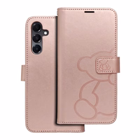 MEZZO grāmatas apvalks SAMSUNG A16 5G lācītis rozā zelts