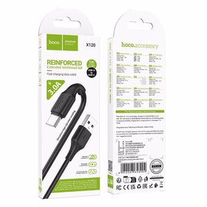 Кабель USB A to USB C Hoco 3A 1 m X120 черный