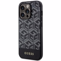 Guess GUHMP14LHGCFSEK iPhone 14 Pro 6.1" melns/melns cietais apvalks GCube Svītras MagSafe