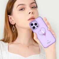 Kingxbar Wish Series silikonais viedtālruņa apvalks iPhone 14 Plus ar Swarovski kristāliem violeta krāsā