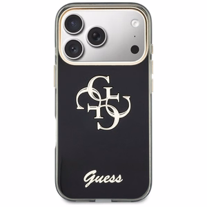 Guess IML 4G Script Metal maciņš modelim iPhone 17 Pro Max / 18 Pro Max – krāsa: melna