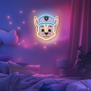 Piekarināma neona LED dekorācija uz organiskā stikla Paw Patrol – Chase OW-130346