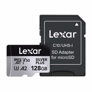 Lexar High-Performance Silver Plus microSDXC atmiņas karte 128 GB + adapteris