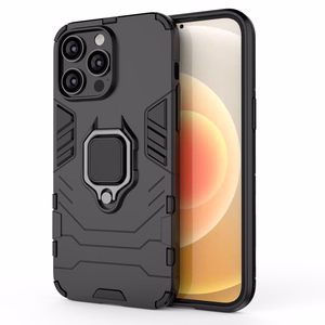 Ring Armor viedtālruņa apvalks iPhone 14 Pro Max bruņu vāciņš ar magnētisko turētāju un gredzenu melns